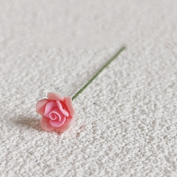 Лосось Имитационная модель розы из смолы с железной проволокой, украшение куклы, аксессуары для ролевых игр, salmon, 60x9 мм