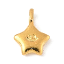 Золотой 925 серебряные подвески в виде улыбающегося лица, с печатью 925, золотые, 11.5x8.5x3 мм, отверстие : 2.5x1 мм