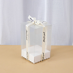 White Rectangle Transparent Plastic Packaging Box, for Candle Packaging Gift Box, White, 10x6x6cm