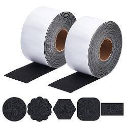 Черный Самоклеящаяся фетровая лента, чёрные, 49.5~50x1 мм, 6 м / рулон