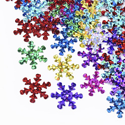(52) Непрозрачная лаванда Аксессуары для орнаментов, пластиковые пайетки / блестки из пвх, лазер с двойными гранями, Рождественские снежинки, разноцветные, 13x13x0.4 мм, отверстие : 1 мм, около 870 шт / упаковка