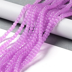 Средняя Орхидея Выпечки окрашены имитация нефрита стекловолокна круглый шарик, средне орхидеи, 4.5~5 мм, отверстие : 1 мм, около 200~210 шт / нитка, 31.4 дюйм