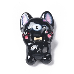 Черный Непрозрачные кабошоны из смолы, собака, чёрные, 29x18x7 мм