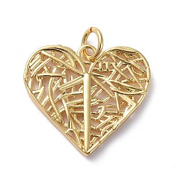 Настоящее золото 18K Латунные филигранные подвески, долговечный, heartplated, сердце, реальный 18 k позолоченный, 17x19x2 мм, отверстие : 3.2 мм