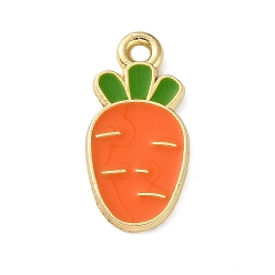 Carrot Pendentifs en émail , or, charmes de carotte, 17.5x8.5x1mm, Trou: 1.5mm