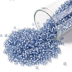 (33F) Silver Lined Frost Light Sapphire Toho runde Rocailles, japanische Rocailles, (33 f) mit Silber ausgekleideter Frostlichtsaphir, 11/0, 2.2 mm, Bohrung: 0.8 mm, ca. 50000 Stk. / Pfund