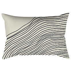 Stripe Fundas de almohada de poliéster abstractas de geometría de estilo nórdico serie verde, fundas de colchón, para sofá cama, Rectángulo, raya, 300x500 mm