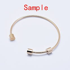 Real Rose Gold Plated Eco-Friendly 316 Surgical Stainless Steel Cuff Bangle Making, with Removable Column Beads, Long-Lasting Plated, Real Rose Gold Plated, 2-1/2 inch(63mm)