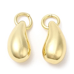 Настоящее золото 18K Стойки обшивки латунные прелести, с целью перехода в кольце, долговечный, без кадмия и без свинца, очарование слезы, реальный 18 k позолоченный, 12x6x5.5 мм, отверстие : 3.4 мм