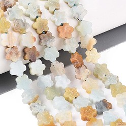 Flower Amazonite Натуральный цветок амазонитовые бусины пряди, звезда, 5.5~6x6~6.5x2~3 мм, отверстие : 0.7~0.8 мм, около 63~65 шт / нитка, 14.76~15.16 дюйм (37.5~38.5 см)