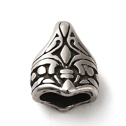 Античное Серебро 304 концы из нержавеющей стали шнур, концевые застежки, античное серебро, 15x11.5x8 мм, отверстие : 6x3.5 мм, внутренний диаметр: 8x4.5 мм