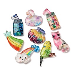 Mixed Shapes Летняя тема, непрозрачная смола, декодированные кабошоны, разноцветные, разнообразные, 20x17x6 мм