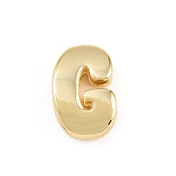 Letter G Латунные бусины, долговечный, стойки покрытие, без свинца и без кадмия, реальный 18 k позолоченный, Буква G, 13.5x9x4.5 мм, отверстие : 11x3 мм