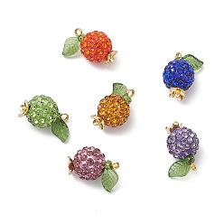 Other Fruits Бусины в форме диско-шара с прозрачными акриловыми подвесками и 304 колпачками из нержавеющей стали и латунными штифтами с шарообразными головками, фрукты, 16.5x14x10.5 мм, отверстие : 1.6 мм