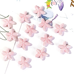 Морская звезда Фарфоровые бусины ручной работы, яркие глазурованные, морская звезда, 16x16x5 мм, отверстие : 2 мм