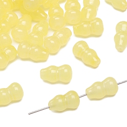 Шампанско-Желтый 15шт стеклянные бусины из искусственного нефрита, шампанское желтый, 14x8 мм, отверстие : 1 мм