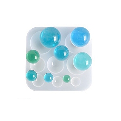 Белый Силиконовые формы, формы для литья смолы, для уф-смолы, изготовление ювелирных изделий из эпоксидной смолы, круглые, белые, круглый: 5 мм / 7 мм / 14 мм / 17 мм / 21 мм / 25 мм / 26 мм / 28 мм