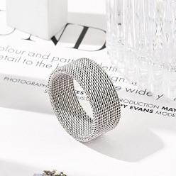 Нержавеющая Сталь Цвет 201 палец кольца из нержавеющей стали, широкое кольцо для унисекс, цвет нержавеющей стали, 10 мм, размер США 12 3/4 (22 мм)