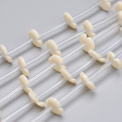 Желтая Старая Ткань  Синтетические коралловые бусины ниток, окрашенные, резной цветок, старое кружево, 10x10x2.3 мм, отверстие : 0.8 мм, около 20 шт / нитка