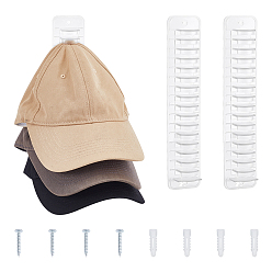 Прозрачный 2шт. настенная полка для хранения бейсбольных кепок из ПВХ, прозрачные, 26.3x5.3x3.1 см