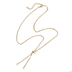 Золотой 304 изготовление ожерелий из нержавеющей стали с цепочкой-скрепкой, золотые, 20.08 дюйм (51 см), Перейти кольцо: 4x0.8 мм, 2.5 мм внутренним диаметром