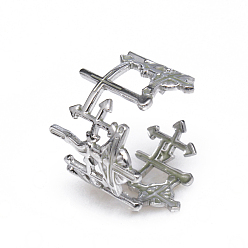 Нержавеющая Сталь Цвет 201 Открытое манжетное кольцо из нержавеющей стали с крестообразным обхватом, полое широкополосное кольцо для женщин, цвет нержавеющей стали, размер США 7 3/4 (17.9 мм)