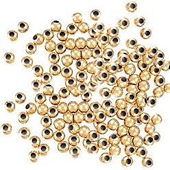 Golden PVD-Vakuumbeschichtung 304 Edelstahlperlen, Runde, golden, 5 mm, Bohrung: 2 mm, 150 Stück / Karton