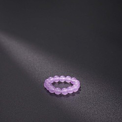 Другие Нефриты Эластичные кольца из натурального нефрита, круглые, бусины : 4 мм, внутренний диаметр: регулируемый