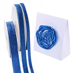 Морской Синий 3рулоны 3стили бархатная лента, одна сторона, для подарочной упаковки, оформление партии, Marine Blue, 3/8~1 дюйм (10~25 мм), 1 рулон / стиль
