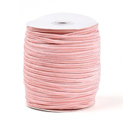 Pink Бархатная лента, одна сторона, для подарочной упаковки, оформление партии, плоский, с катушками, розовые, 3~4 мм, около 50.00 ярдов (45.72 м) / рулон