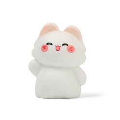 Белый Украшение для дисплея кошки из смолы, для украшения рабочего стола домашнего офиса, белые, 18.5x14.5x23 мм