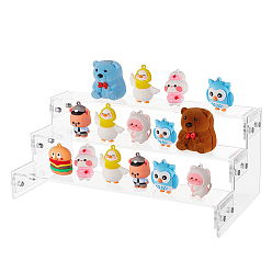 Clear 3-Tier Assembled Transparent Acrylic Minifigure Display Risers, Model Organizer Holder for Toys, Action Figures, Collectibles, Clear, Finish Product: 30.1x15x12cm