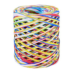 Colorido Cinta de rafia, cuerda de papel de embalaje, para envolver regalos, decoración de fiesta, tejido artesanal, colorido, 3~4 mm, aproximadamente 218.72 yardas (200 m) / rollo
