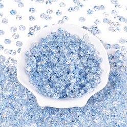 Васильковый Прозрачные стеклянные бусины для выпечки, рондель, васильковый, 6x3 мм, отверстие : 1.2 мм, Около 2368 шт / фунт