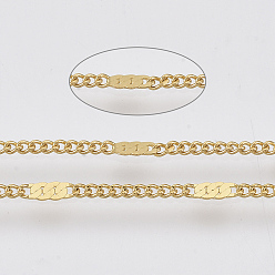 Золотой 304 из нержавеющей стали обуздать цепи, с катушкой, пайки, золотые, звено 1: 6x2x1 мм, ссылка 2: 2x1.5x0.3 мм, около 65.61 футов (20 м) / рулон