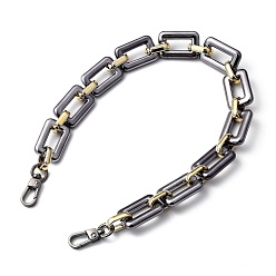 Gunmetal Bag Handles, with CCB Plastic Linking Rings and Alloy Swivel Clasps, for Bag Straps Replacement Accessories, Gunmetal, 16.53 inch(42cm)