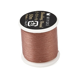 Sienna MIYUKI Nylon Beading Thread for Seed Beads, Flat, Sienna, 0.15x0.1mm, about 54.68 Yards(50m)/Roll