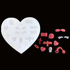 Белый DIY силиконовые формы для кулона, изготовление украшений, формы для литья смолы, для уф-смолы, изготовление ювелирных изделий из эпоксидной смолы, разнообразные, белые, 72x78x8 мм