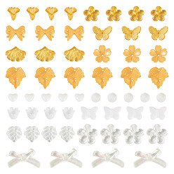 Темно-Оранжевый 100g прозрачные и непрозрачные акриловые бусины, разнообразные, темно-оранжевый, 7.5~24.5x7.5~32.7x2.5~12.5 мм, отверстие : 0.5~3 мм