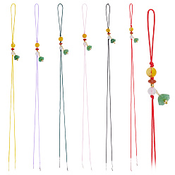 (52) Непрозрачная лаванда 6 шт. 6 цветной ремешок для мобильного телефона со стеклянными бусинами, Цепочка из сплава Cupule для телефона с защитой от потери для женщин и девочек, разноцветные, 320~350 мм, 1 шт / цвет