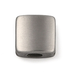 Нержавеющая Сталь Цвет 304 из нержавеющей стали слайд прелести, квадратный, матовые, цвет нержавеющей стали, 10x10x5 мм, отверстие : 3.5x1.5 мм