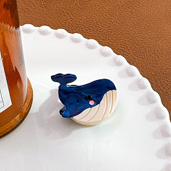 Whale Мини-заколки для волос в форме когтей в форме морских животных, Заколка для волос с хвостиком из ацетата целлюлозы для девочек и женщин, кит, 32x27x32 мм