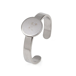 Нержавеющая Сталь Цвет 304 компоненты манжетного кольца из нержавеющей стали, простые настройки кольца пэда, плоско-круглые, цвет нержавеющей стали, 3 мм, регулируемый, круглый : 8 мм