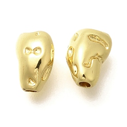 Настоящее золото 18K Стойка металлизация самородки латунные бусины, долговечный, без свинца и без кадмия, реальный 18 k позолоченный, 8.5x5.5x4.5 мм, отверстие : 1.4 мм