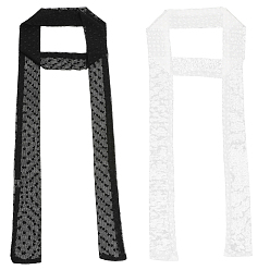 Polka Dot 2 шт. 2 цвета полиэстеровый кружевной длинный шелковый шарф для женщин и девочек, узор в горошек, 2080x50x0.5 мм, 1 шт / цвет