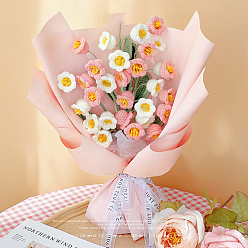 Pink Ручная работа, держащая в руках пакет с цветочным материалом, включая хлопковую нить, инструмент для вязания крючком, маркеры замков крючком, бумага для упаковки цветочных букетов, розовые, 45x25 см