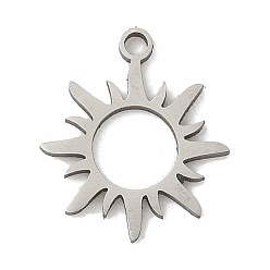 Нержавеющая Сталь Цвет 201 подвески из нержавеющей стали, солнце, цвет нержавеющей стали, 13.5x12x1 мм, отверстие : 1.2 мм