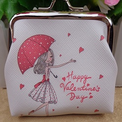 Разноцветный Трапециевидная сумка для куклы из пвх, с железным каркасом кошелька, принадлежности для американских кукол, Рисунок девушки, красочный, 70x90 мм