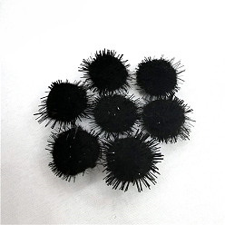 Черный Ручной работы поделок кукла ремесло Pom Pom Pom Pom пряжи шарики, с металлического корда, чёрные, 1.5 см, около 1000 шт / упаковка
