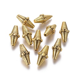 Античное Золото Сплавочные овальные бусины тибетского стиля , двухконусные, без кадмия, без никеля и без свинца, античное золото , 22x10 мм, отверстие : 2 мм